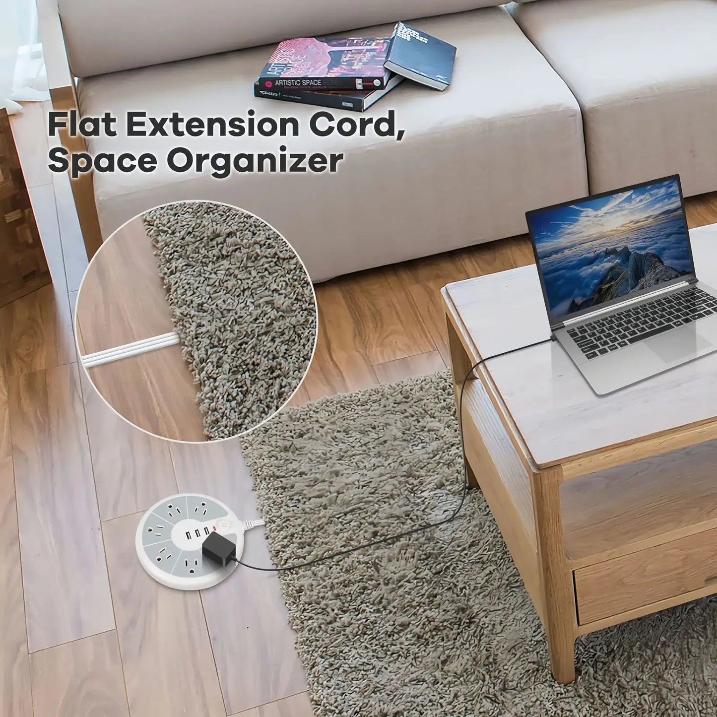 American Standard Disc Power Strip – 3 USB Socket Surge Protector for Office, School & Home Use