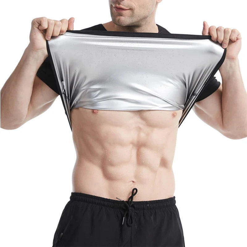 Vensslim Men’s Sauna Suit Vest — Heat Trapping Workout Fat Burner Body Shaper & Waist Trainer Corset