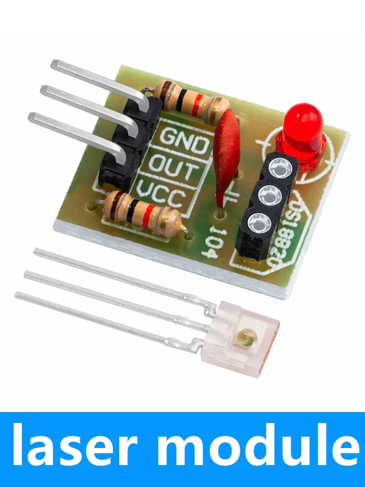 KY-008 650nm Laser Transmitter Module – Laser Sensor Receiver Kit, Non-Modulated Tube Module