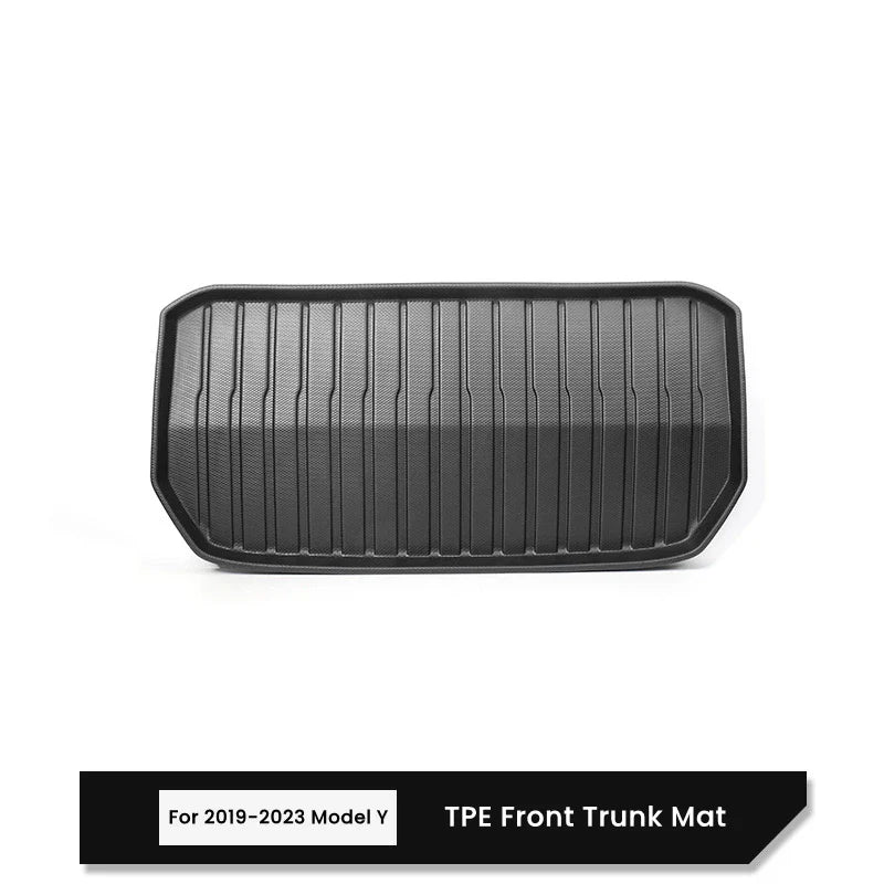 Tesla Model 3/Y Front & Rear Trunk Mats – Upgrade TPE Protective Cargo Liner & Storage Box Floor Pads