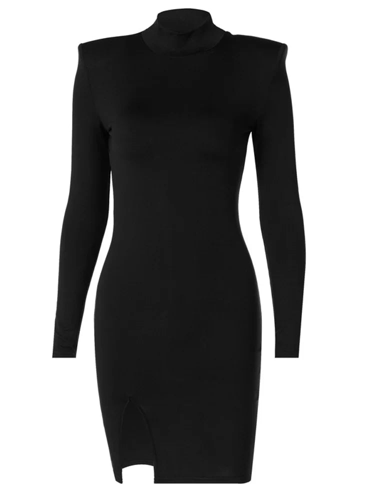 Stylish Long Sleeve Bodycon Mini Dress for Women | Slim Fit Soild Color Package Hip Design | Versatile Streetwear for Spring & Autumn