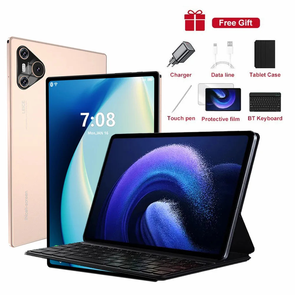 16 Pro 10.1" Android Tablet – HD Display, Android 12, 4G/5G Dual SIM, GPS, 10000mAh for Kids