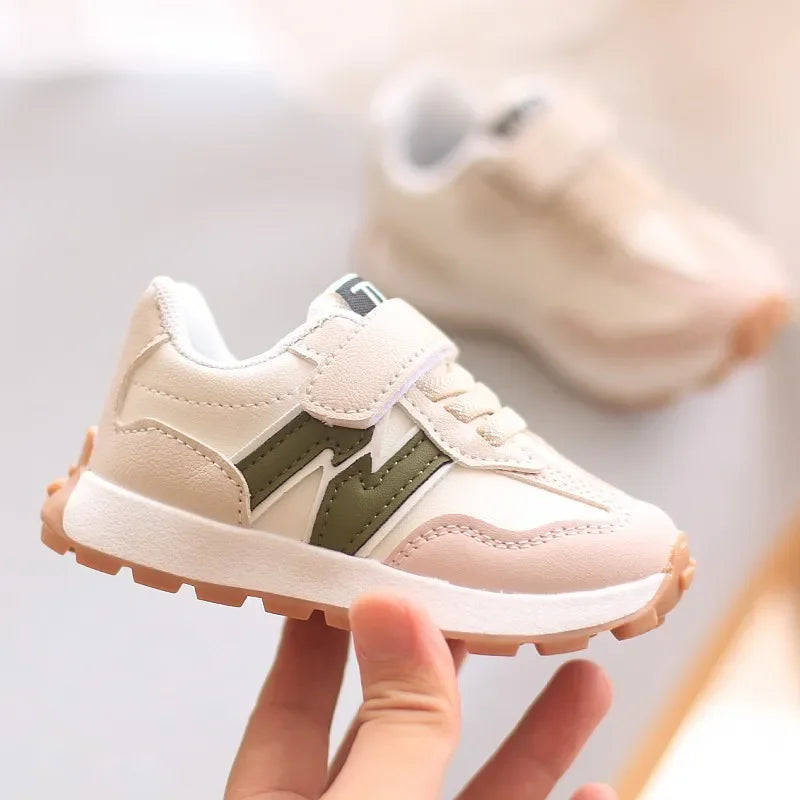 New Kids Sports Shoes - Non-Slip Breathable Lace-Up & Hook and Loop Casual Sneakers, Lightweight Soft Sole