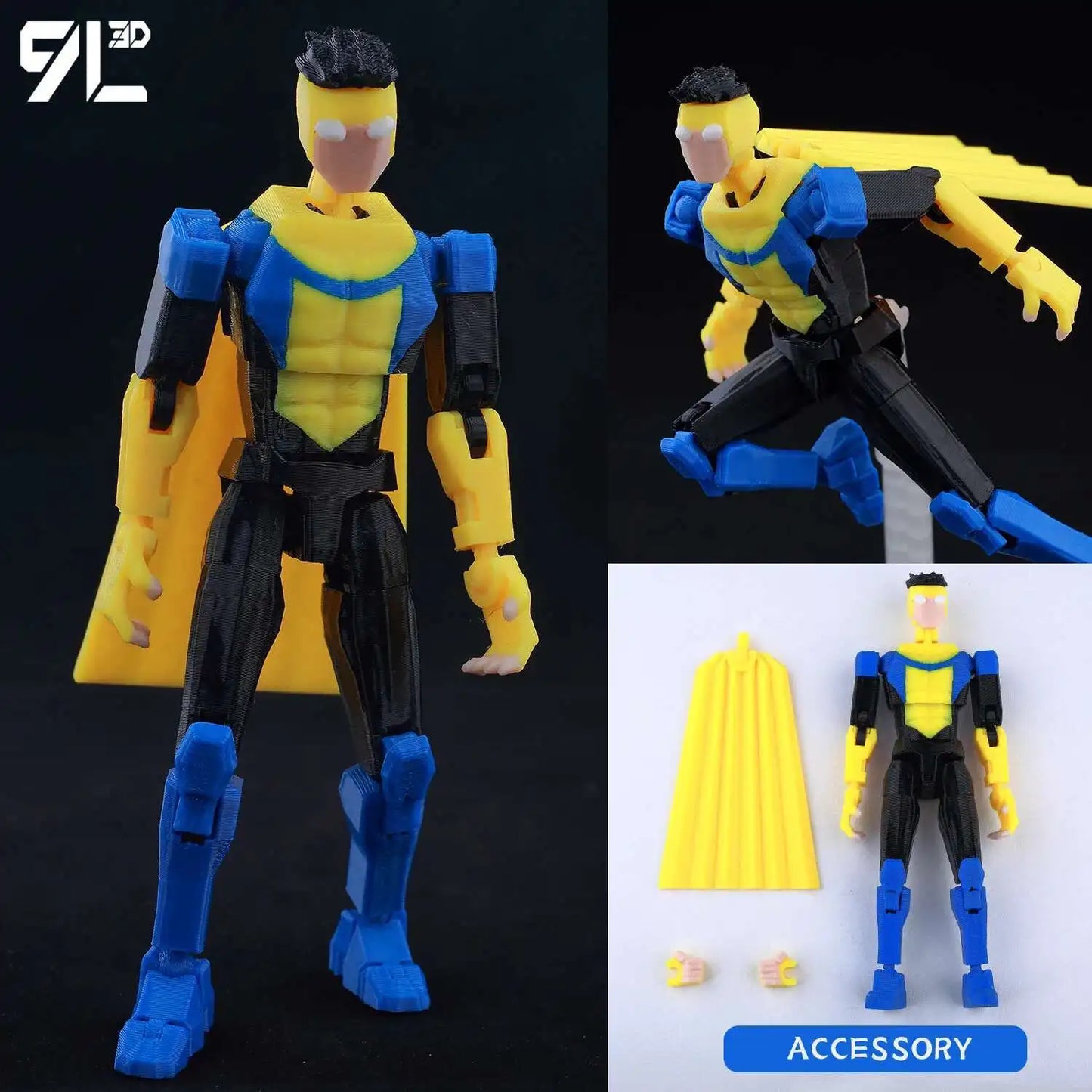 9L3D Lucky 13 Invincible Boy Eve Action Figure — 3D Printed Anime Model, Multi-Jointed Poseable Collectible Toy Gift for Fans