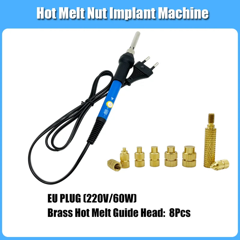 Heat Set Insert Kit for 3D Printing β M2βM6 Brass Threaded Nuts & Soldering Iron Tip for Plastic Insertion