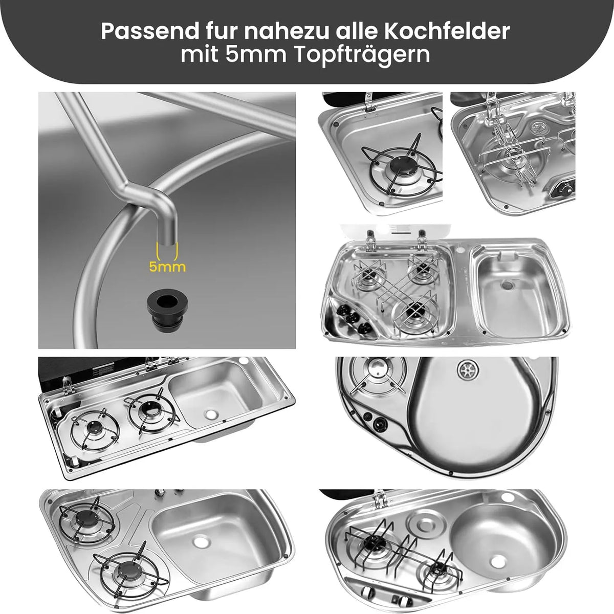 16PCS Rubber Seal Grommet Set – Caravan & Camper Van Accessories for SMEV/Dometic Hob Support, Motorhome & Trailer Replacement Parts