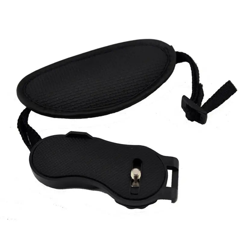PU Leather Camera Wrist Strap — Hand Grip for DSLR Cameras, Compatible with Nikon & Canon, High-Quality Black