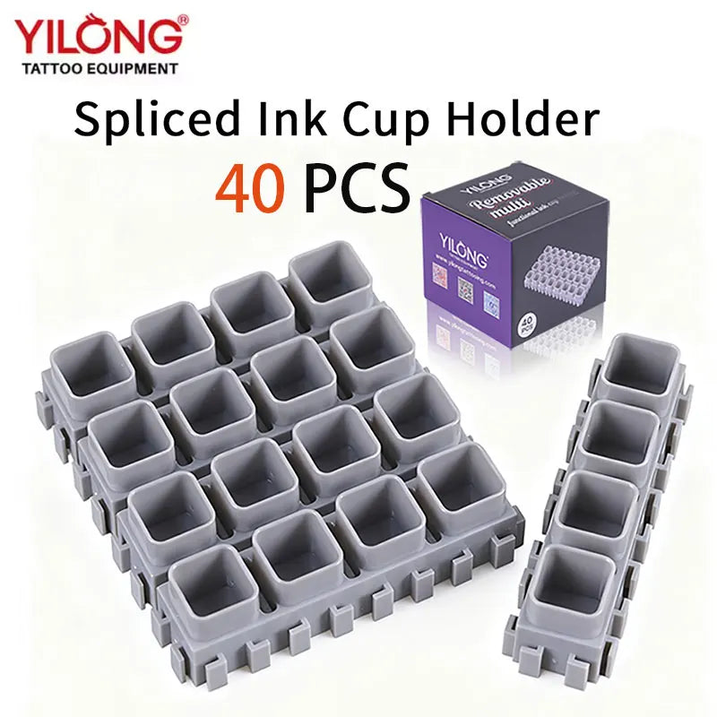 YILONG Multi-Spliced Tattoo Ink Cup & Cartridge Holder β ABS Desktop Storage Rack for Tattoo Accessories