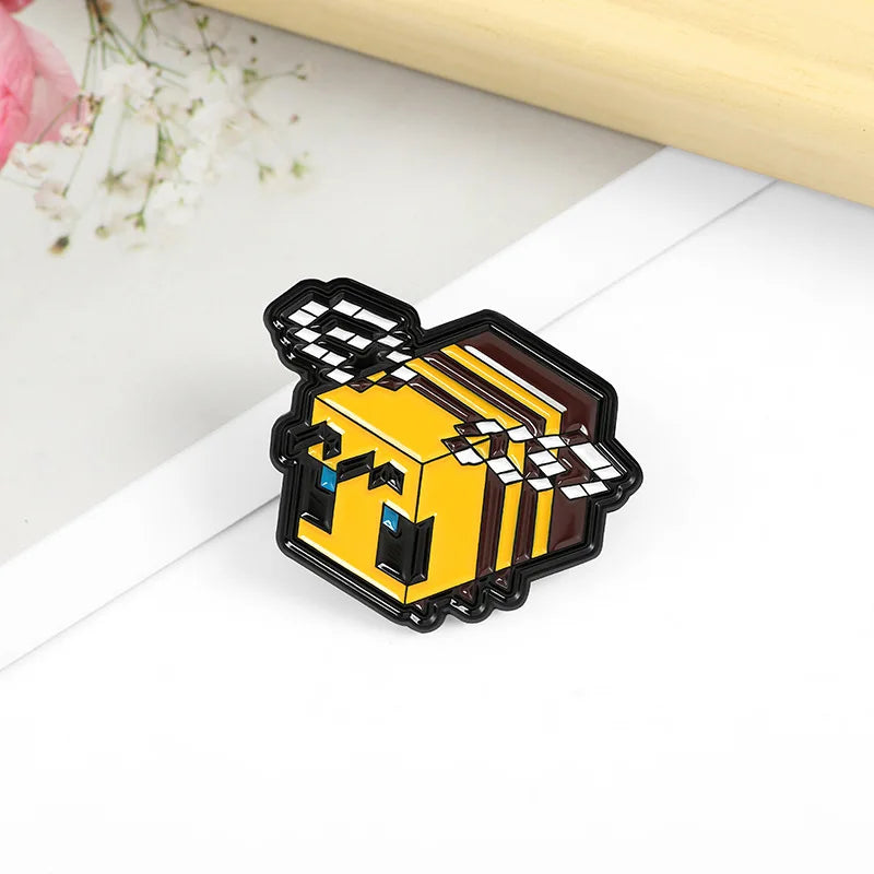 Geometry Bee Brooch – Unique Designer Metal Pin & Badge for Women’s Clothing & Accessories
