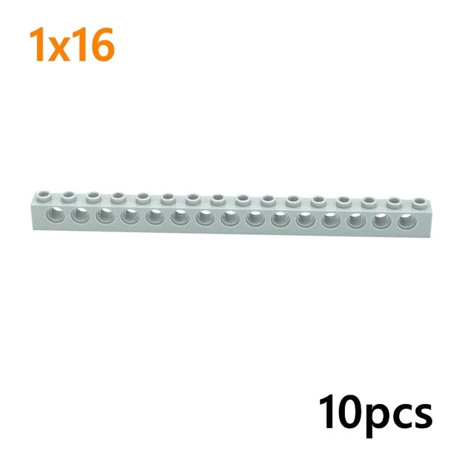 Technical Building Block Long Beam with Holes – Thick MOC Studded Bricks Compatible with 3703, 32018, 3895, 2730, 3894, 3701, 3700