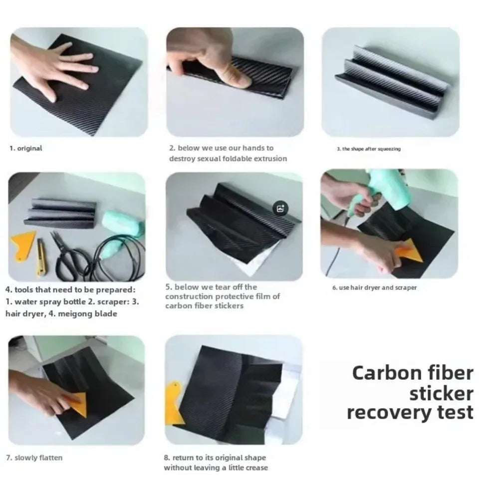 3D Carbon Fiber Car Sticker — Anti-Scratch, Waterproof Matte Black Protective Film for Car Body