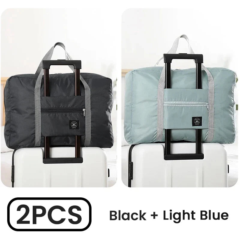 2-Pack Foldable Travel Duffel Bags – Airlines Carry-On, Weekender & Gym Tote for Men and Women