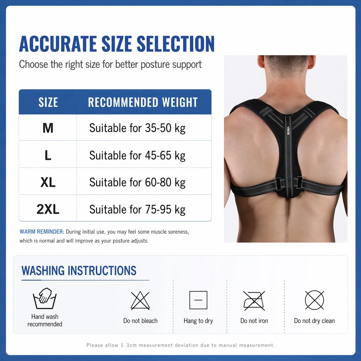 VBOSI Unisex Back Posture Corrector Belt – Adjustable Breathable Support for Hunchback Prevention & Sitting Posture Correction