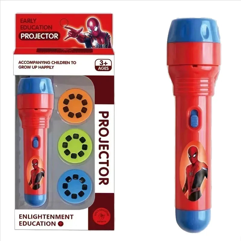 Spider-Man Kids Projector Flashlight Toy – Cartoon Torch Lamp Cosplay Gift for Children