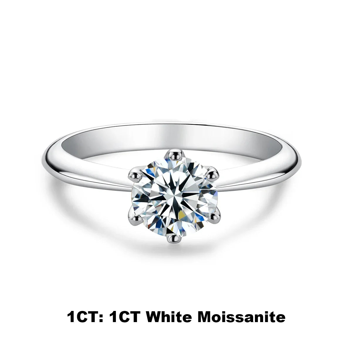 AnuJewel D Color Moissanite Engagement Ring 1–5ct — 925 Sterling Silver Gold-Plated Solitaire Ring for Women, Wholesale