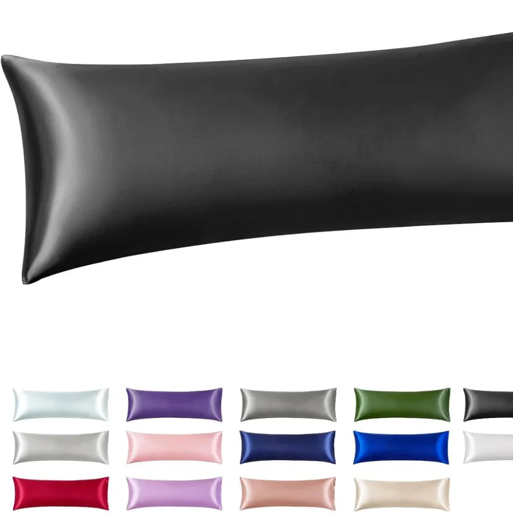 Black Silk-Like Satin Pillowcase β Standard Size Smooth Cooling Pillowcase for Hair & Skin
