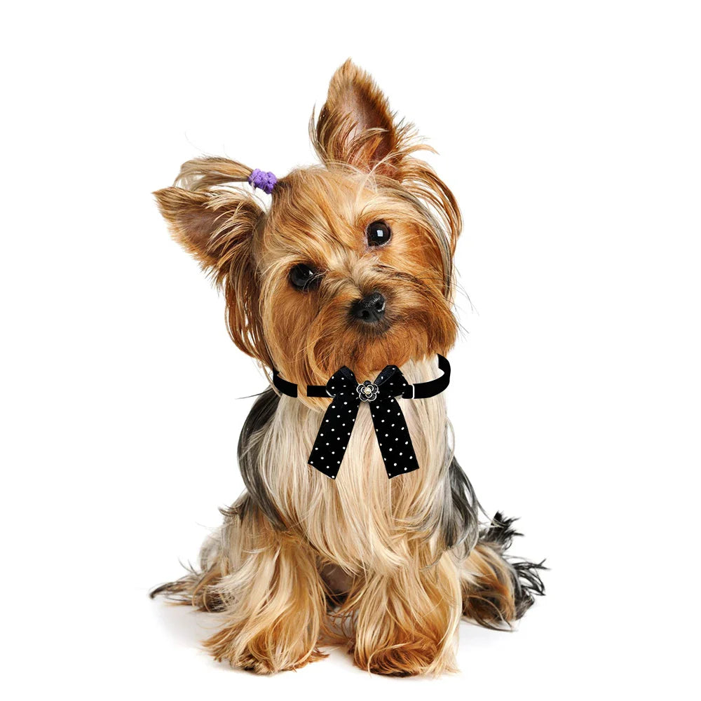 50/100pcs Polka Dot Dog Bow Ties – Cute Puppy Pet Necktie Grooming & Decoration Accessories for Dogs & Pets