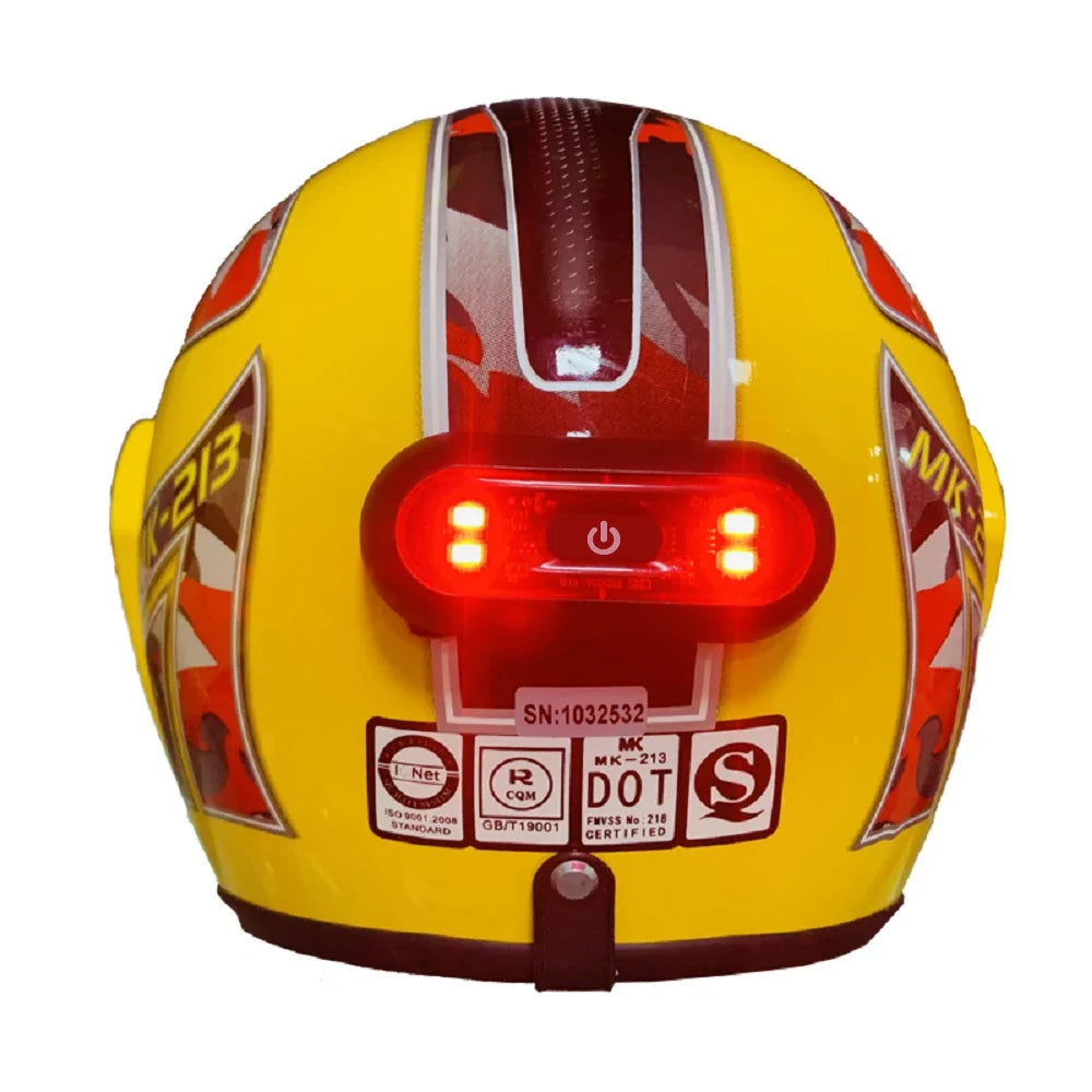 Rechargeable 4-LED Helmet Taillight – Waterproof Motorcycle & Bicycle Safety Warning Rear Signal Light for Night Riding Helmets