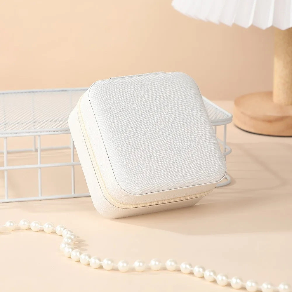 Portable Mini Jewelry Storage Box – Travel Organizer Case for Earrings, Necklace, Rings, Leather Jewelry Display Case