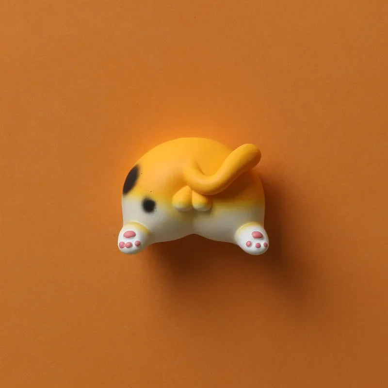 Kitty Buttocks Refrigerator Magnets – Cute Cartoon Animal Resin Magnets for Wall, Car & Fridge Decoration Accessories