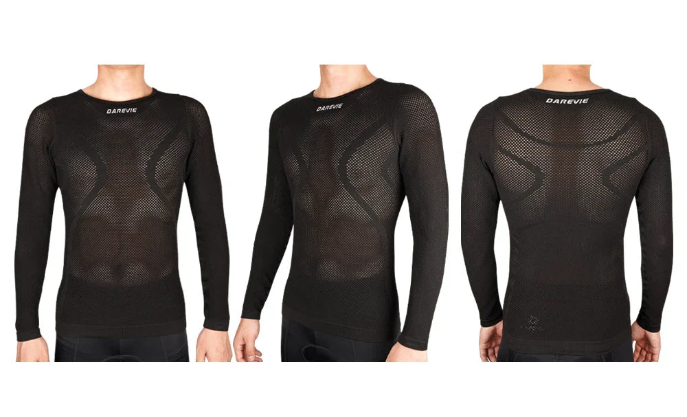 DAREVIE Cycling Base Layer - Seamless Compression Full Sleeve Underwear, Breathable MTB & Road Bike Vest (2023)