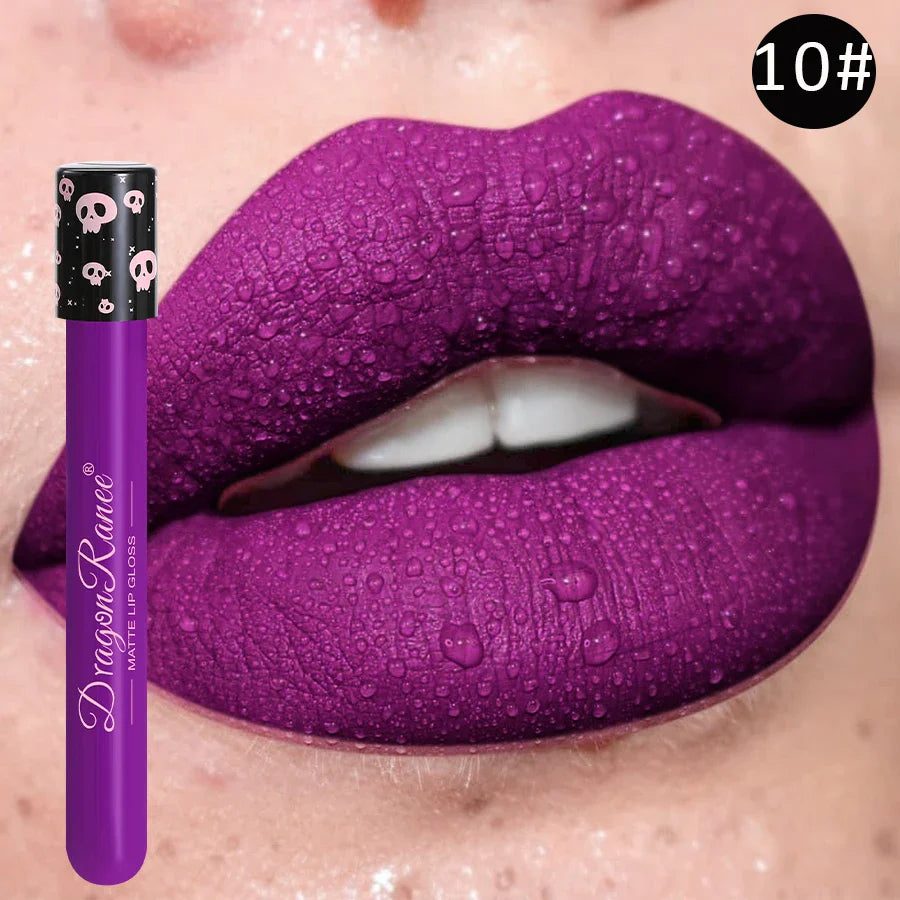 Colored Lip Gloss – Waterproof Matte Lip Glaze in Test Tube, Easy-to-Apply, Long-Lasting Party Lip Makeup