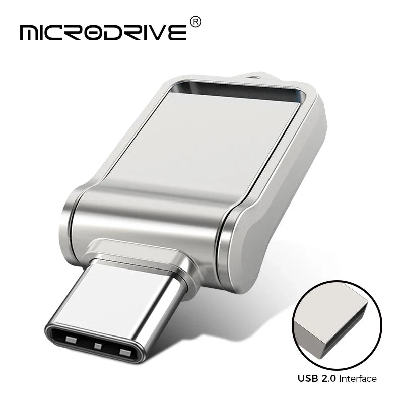 OTG Type-C Pen Drive – Mini Metal USB Memory Stick 32GB to 128GB for Smartphones & Huawei