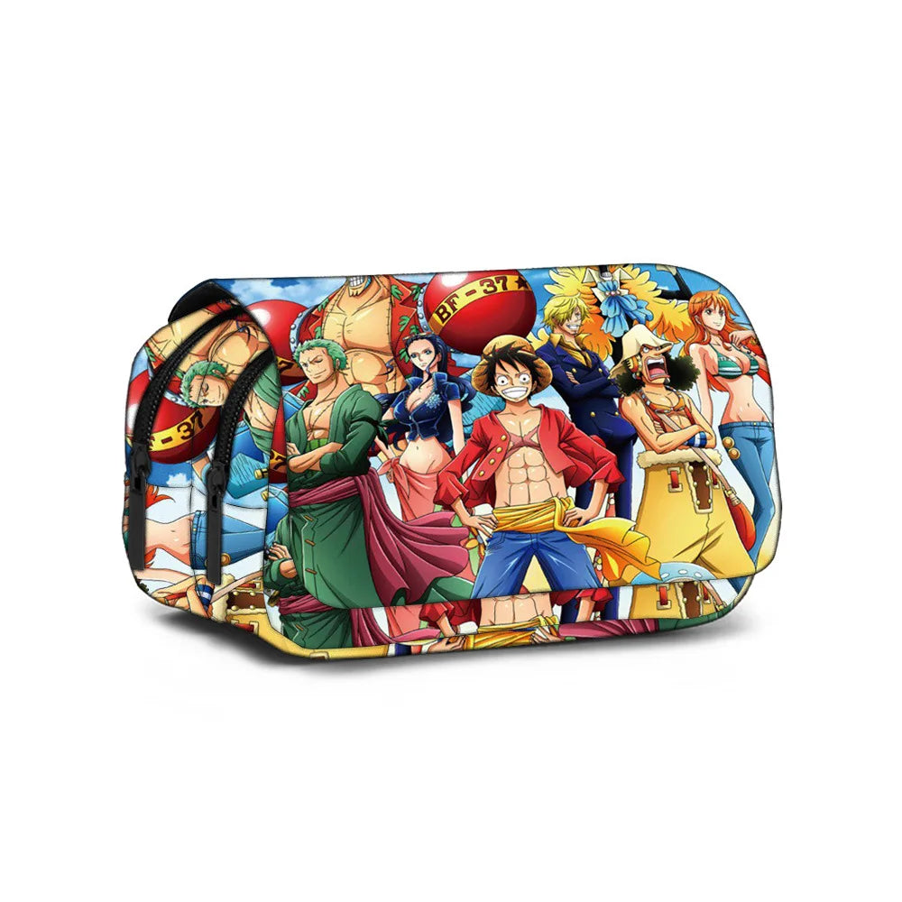 One Piece Pencil Case β Large Capacity Anime Pen Bag with Luffy & Zoro Print for Students & Gifts