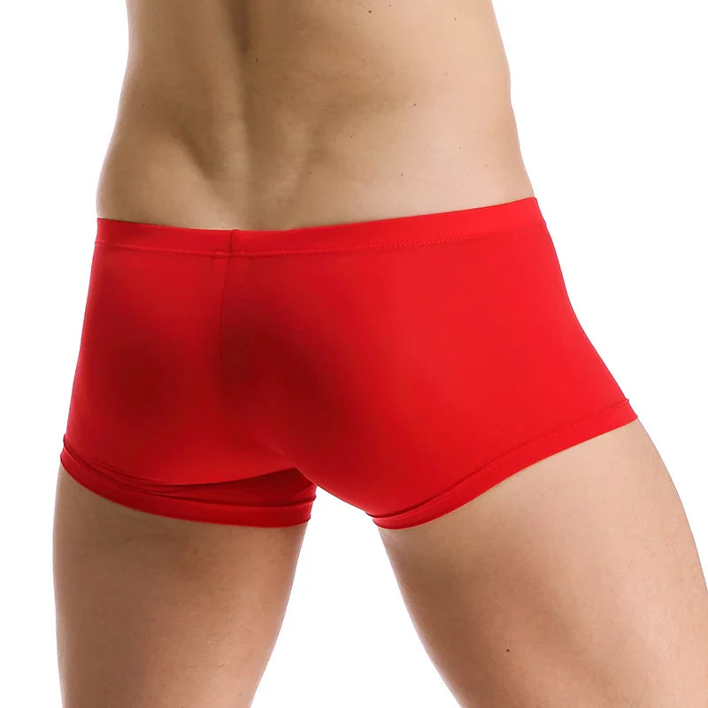 Men’s Ice Silk Seamless Boxers – Ultra-Thin Breathable Sexy Underwear Shorts for Men