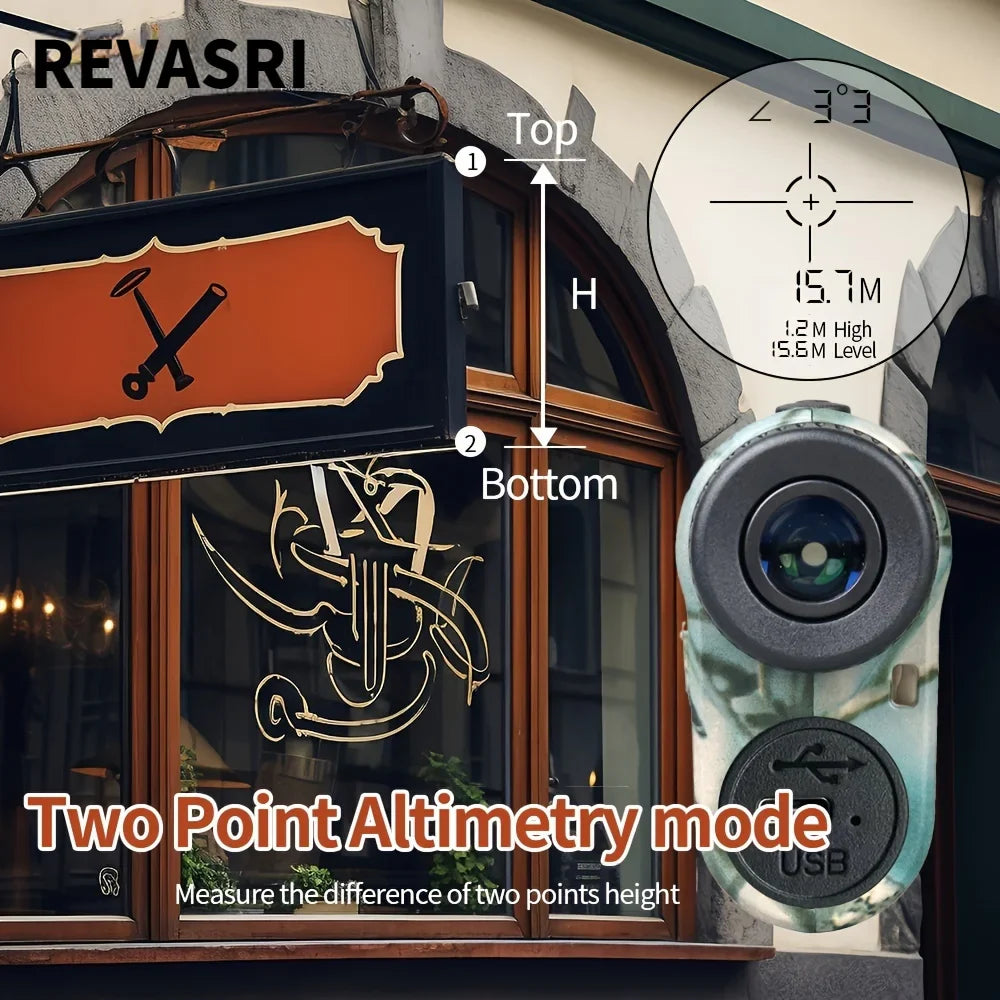 REVASRI Hunting Laser Rangefinder – 1000 Yards, Rechargeable Battery, Target Acquisition Tech