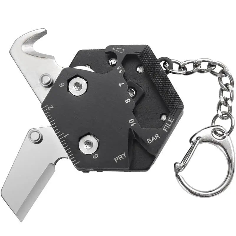 Multifunctional Hexagon Coin Outdoor EDC Tool: Folding Coin Knife Keychain Screwdriver Pocket Gear