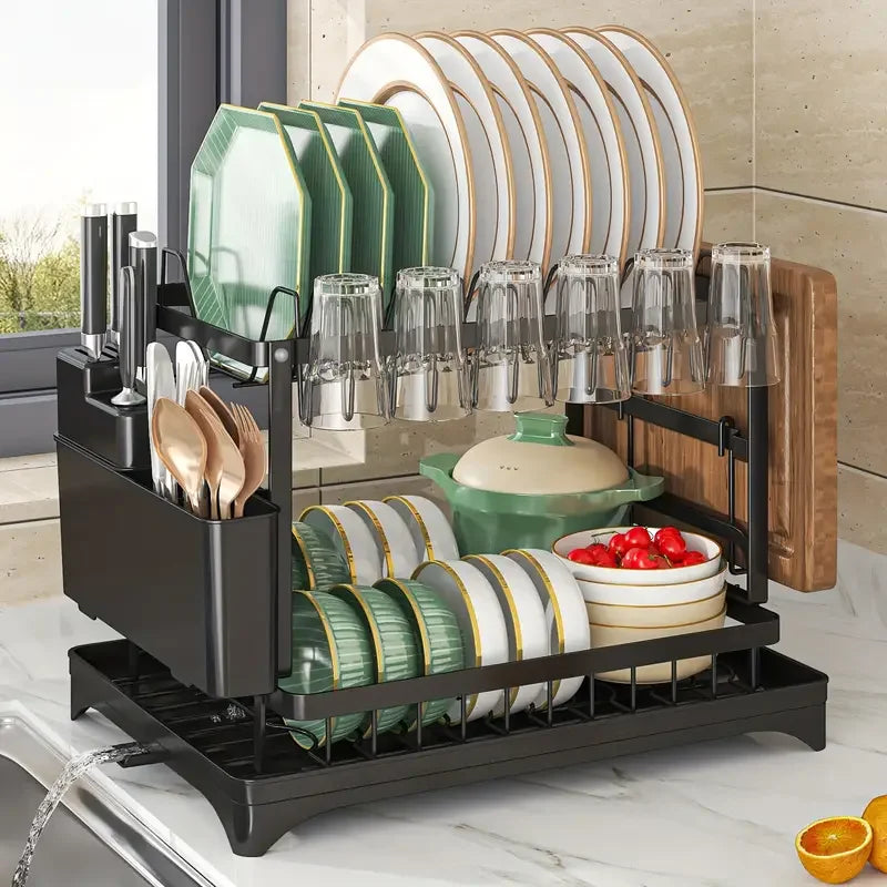 Pink Dish Rack – Snap-On Kitchen Storage Organizer for Bowls & Plates, No-Drill Installation