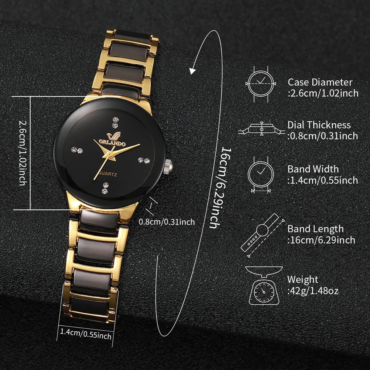 Fashion Rhinestone Women's Watch – Stainless Steel Band Analog Quartz Timepiece