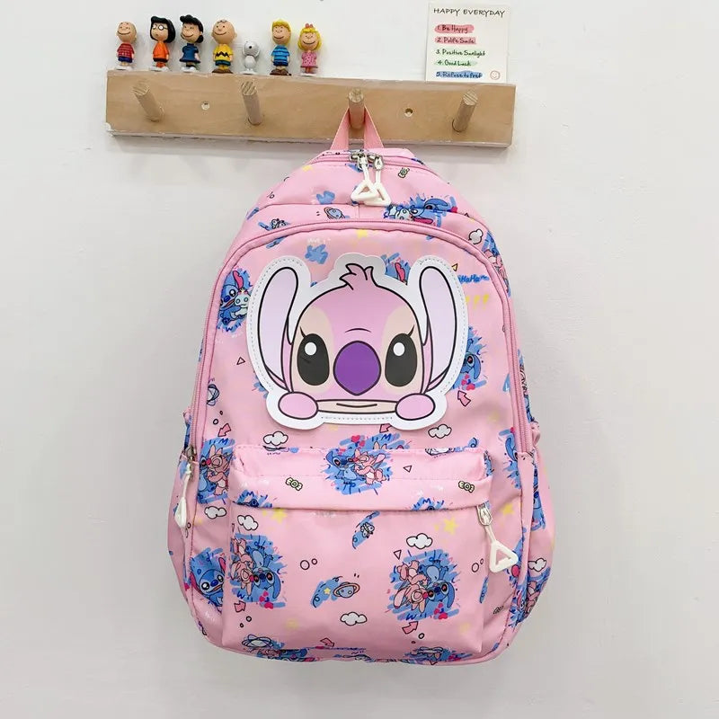Stitch Print Student Backpack – Lightweight Daypack with Adjustable Straps for School & Daily Commute