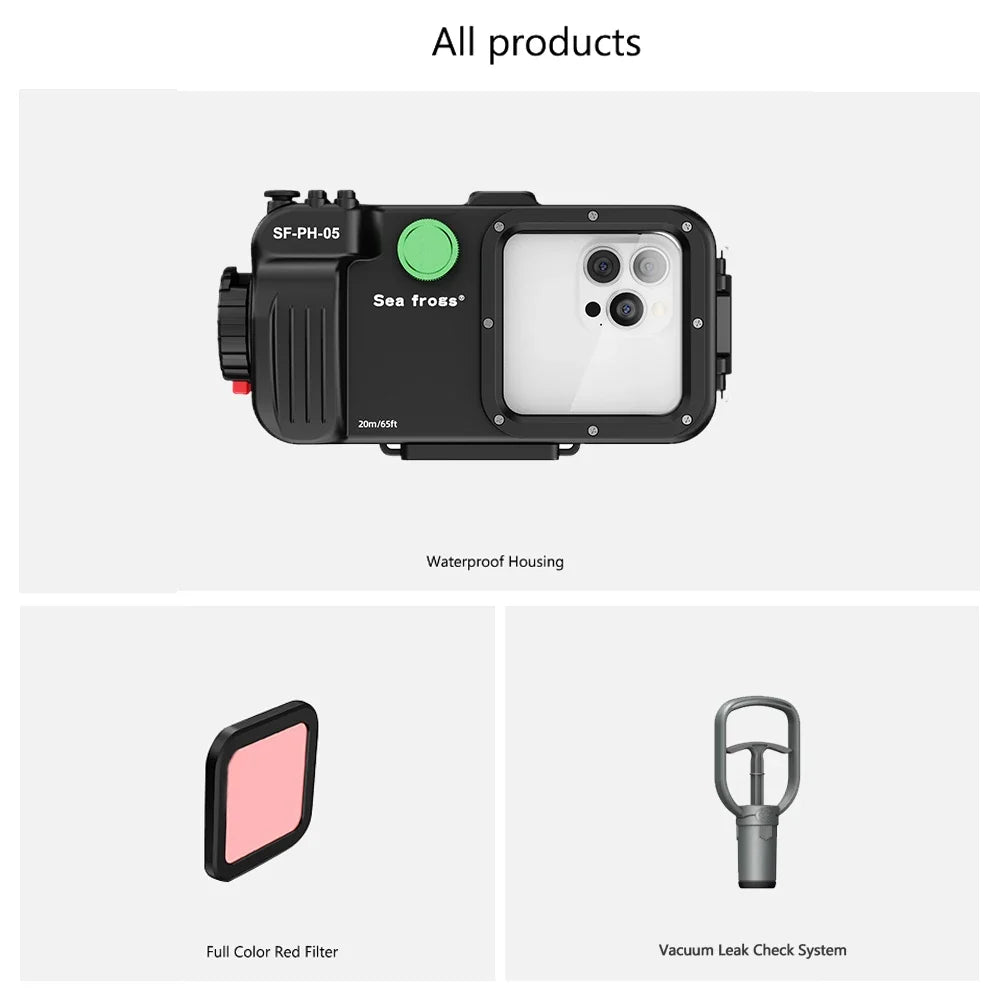Seafrogs 20M Professional Waterproof Diving Phone Case for iPhone 16/15/14/13/12 Pro Max & Samsung S25/S24/S23 Protective Underwater Cover