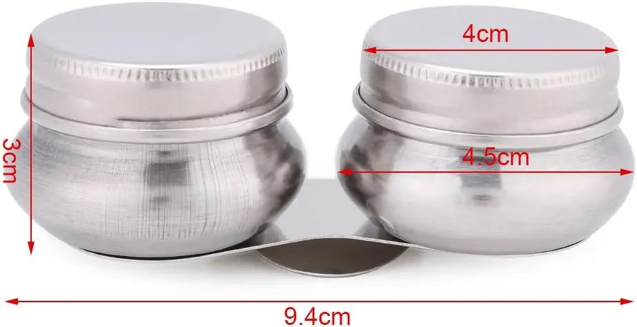 Stainless Steel Paint Dipper Palette Cup – Single/Double Oil & Solvent Container with Screw Cap for Artists