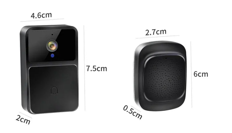 WiFi Video Doorbell Camera – HD Night Vision, Wireless Smart Home Security, Battery-Powered, Two-Way Intercom with Voice Changer