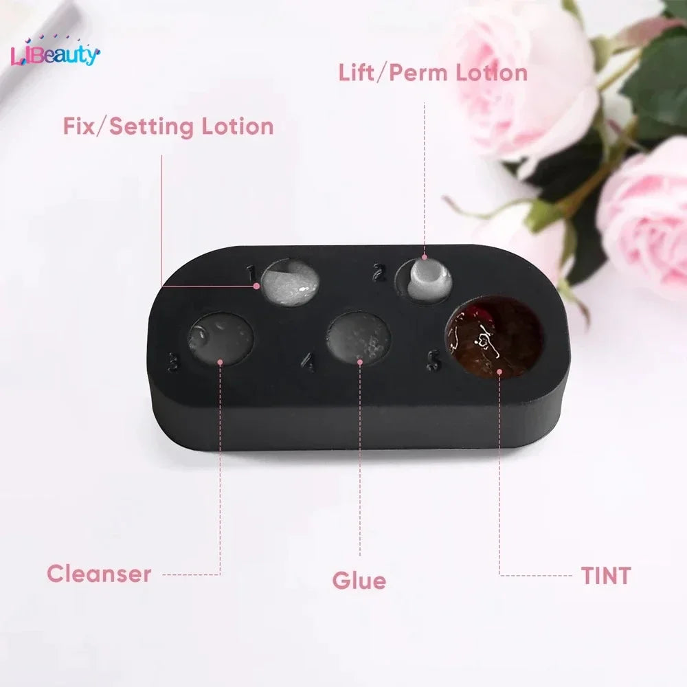Libeauty Mini Silicone Palette – 6-Function Tray for Lash Lift, Tint, Brow Lamination & Eyelash Perm Makeup Tools