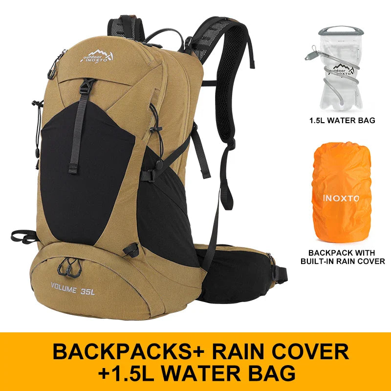35L Mountaineering Backpack - Waterproof Outdoor Sports Bag for Men & Women, Camping & Hiking Rain Gear