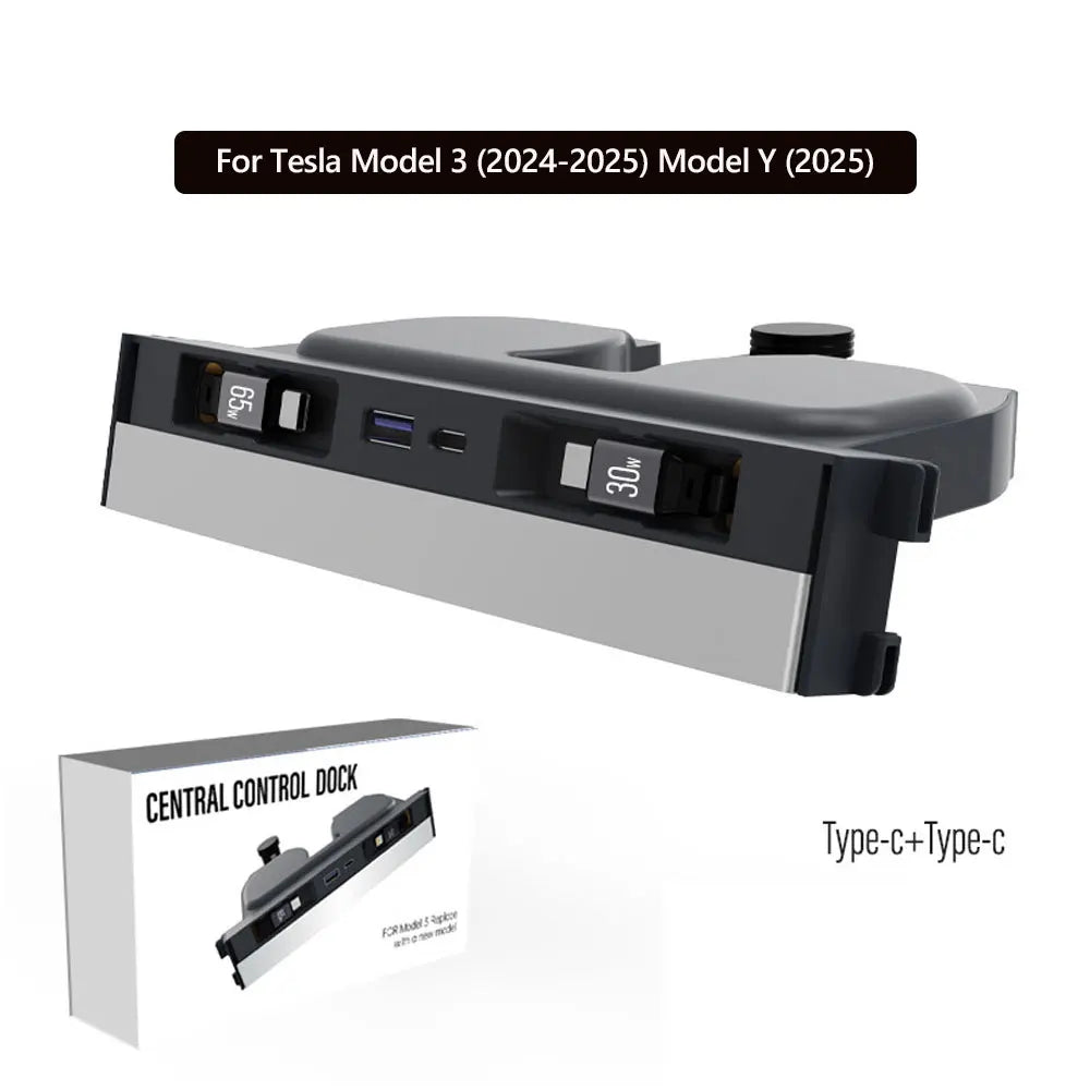 Tesla Model Y 2025 Retractable Center Console USB Hub – Fast Charging Dock for Model 3 & Highland Phones