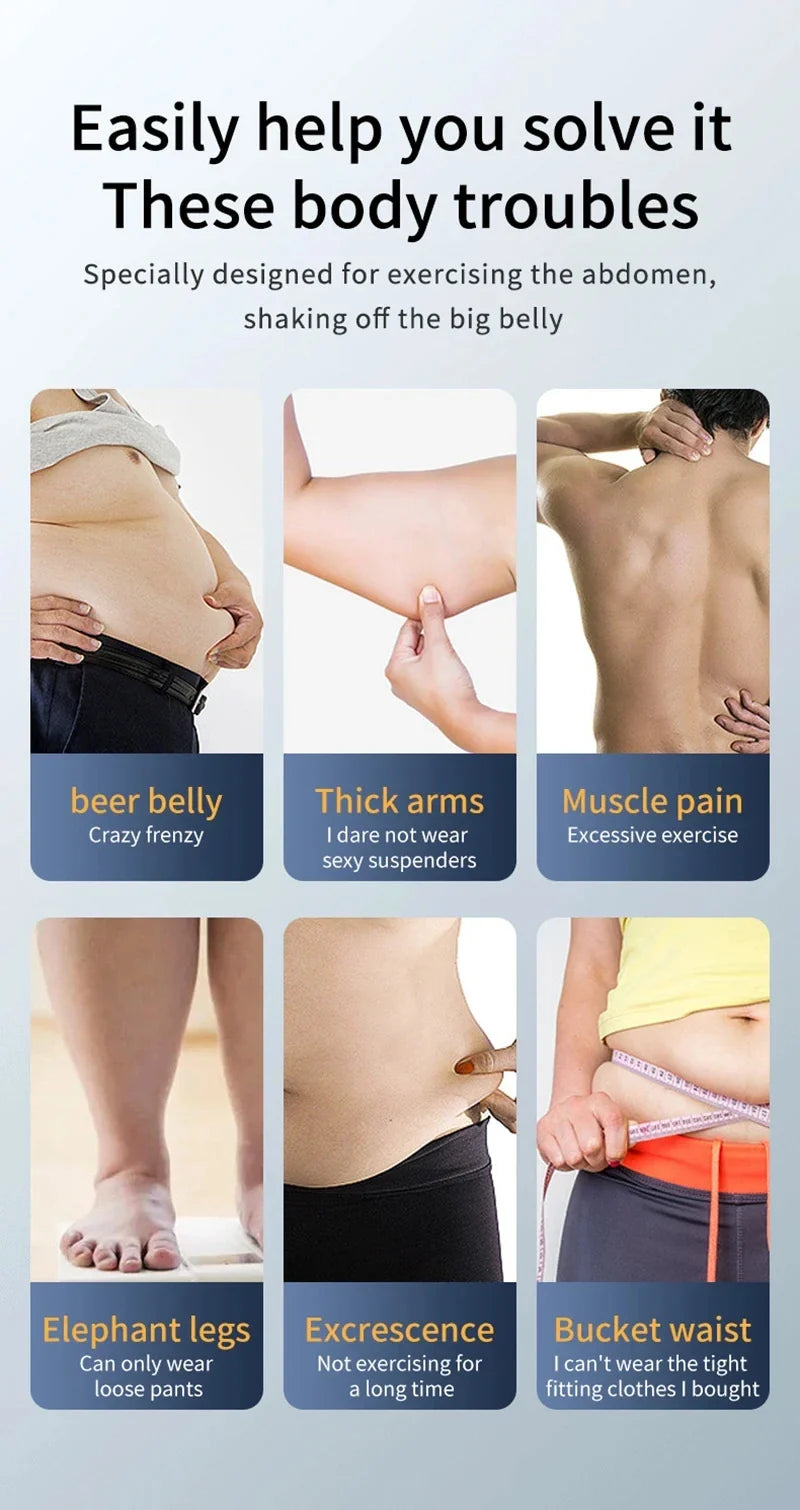 ABS EMS Abdominal Muscle Trainer — USB Rechargeable Waist Slimming Belt for Weight Loss & Muscle Toning Fitness Equipment