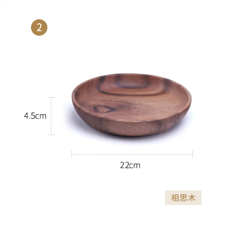Natural Wooden Kitchen Bowl – Household Fruit & Salad Bowl with Wooden Utensils for Home & Restaurant