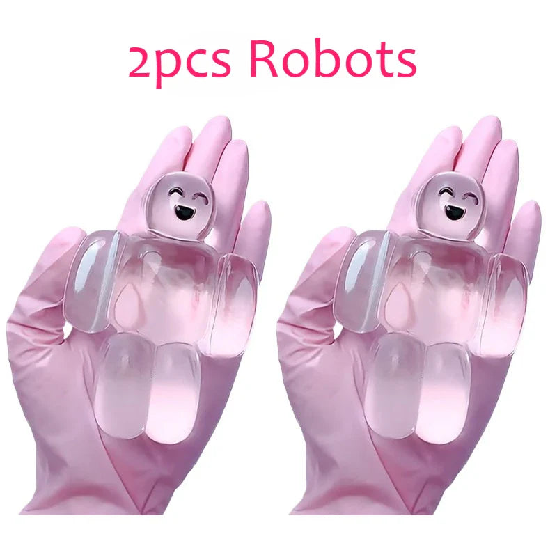 Squishy Transparent Jelly Robot Toy – Super Soft Slow Rebound Kawaii Squeeze Toy for Stress Relief and Fun