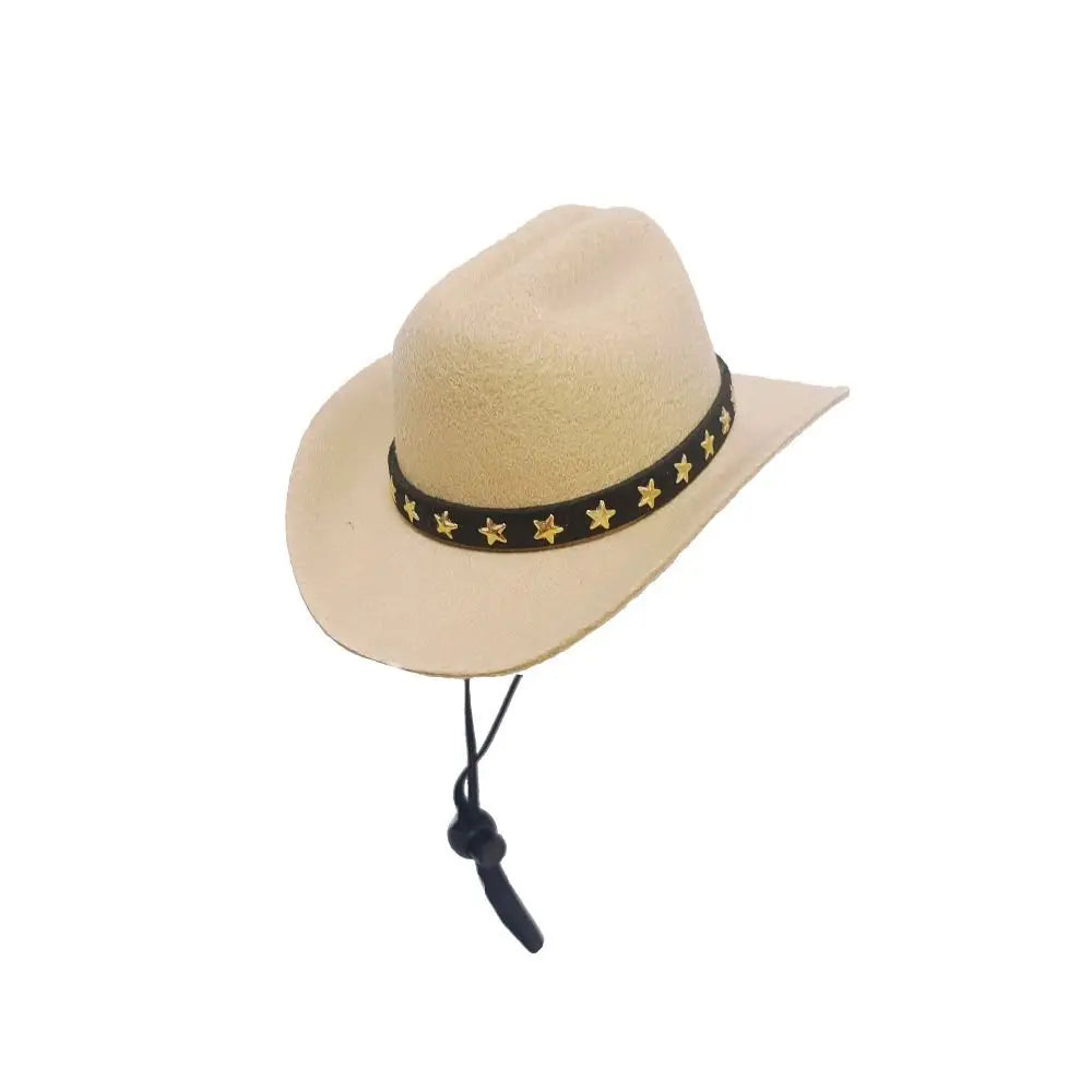 Adjustable Pet Cowboy Hat - Funny Outdoor Summer Dog & Cat Headwear Accessory