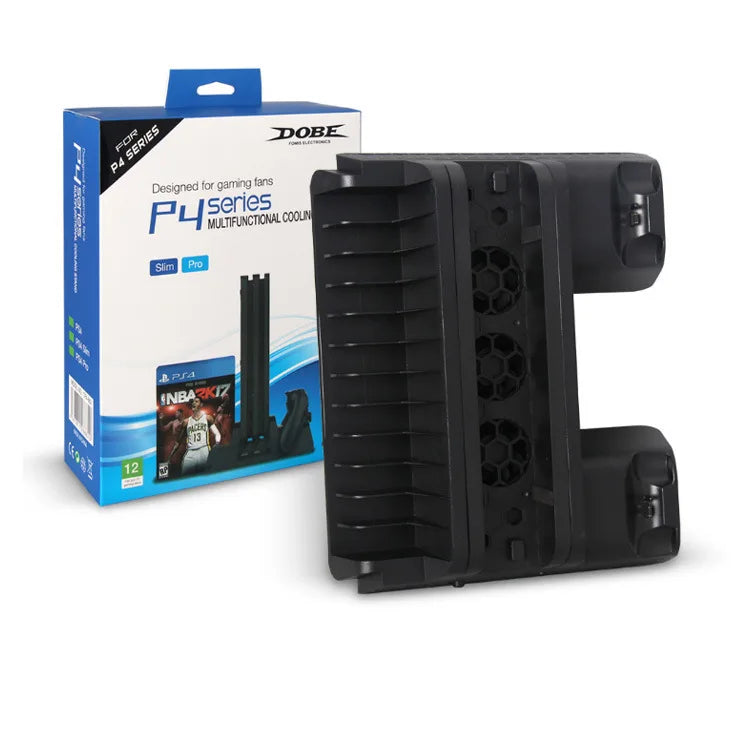 PS5 Console Cooling Station with Dual Controller Charger — Compatible with PS5, PS4, Slim & Pro | Built-in Fan & Charging Dock