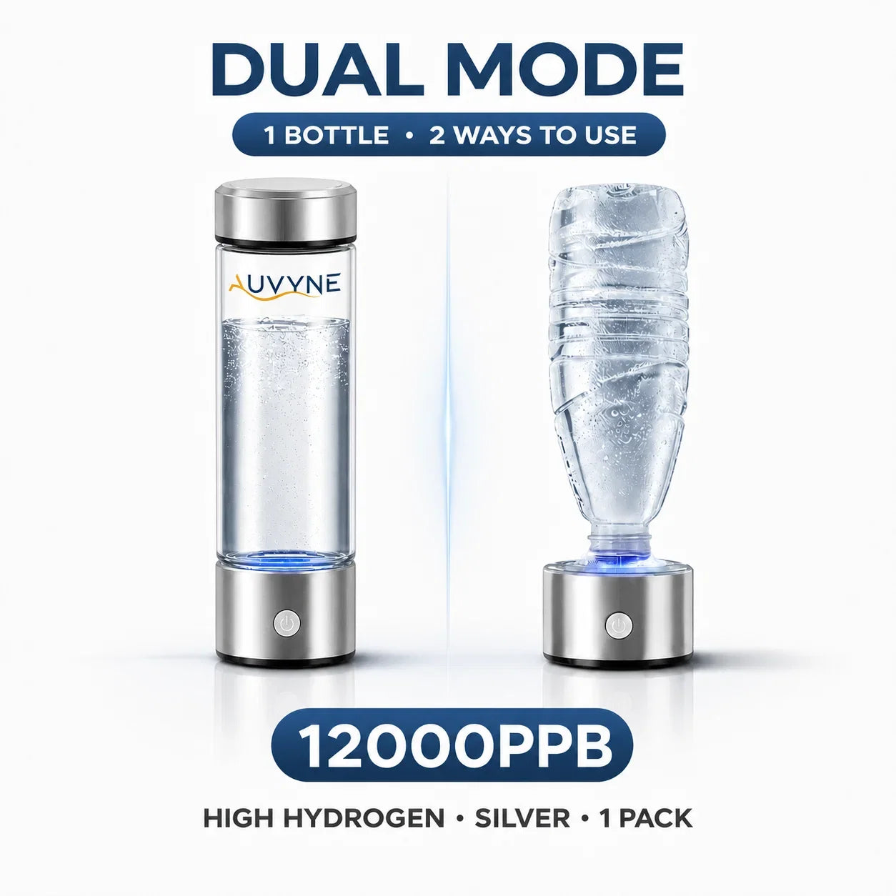 Hydrogen Water Generator Bottle - Portable Rechargeable SPE PEM Alkaline Ionizer Cup for Home & Travel