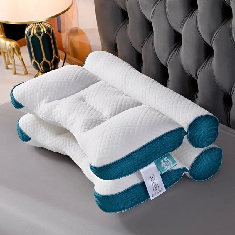 Anti-Traction Sleep Neck Care Pillow – Zoning Design, Washable Adult Pillow Core, Knitted Low Pillow for Home & Hotel