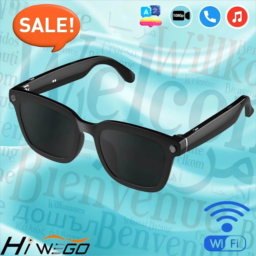 AI Smart Camera Glasses — Polarized Sunglasses with HD1080P Video Recording, WiFi, Bluetooth Calls for Men and Women
