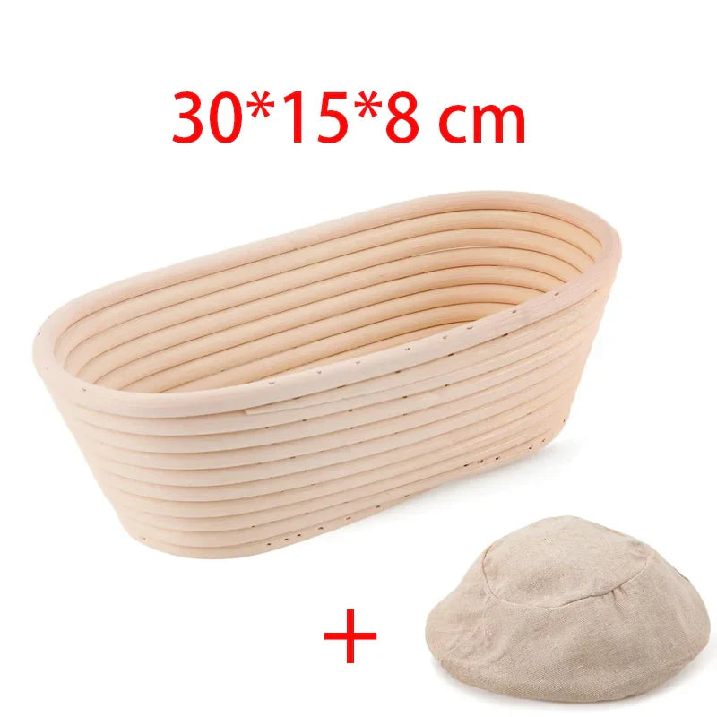 Handmade Natural Rattan Bread Proofing Basket — Wicker Dough Fermentation Banneton for Sourdough Baking