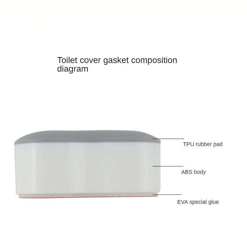 Set of 4 Anti-Slip Toilet Cover Gasket Bumpers - Self-Adhesive Arc-Shaped Cushioning Pads for Toilet Seat Protection